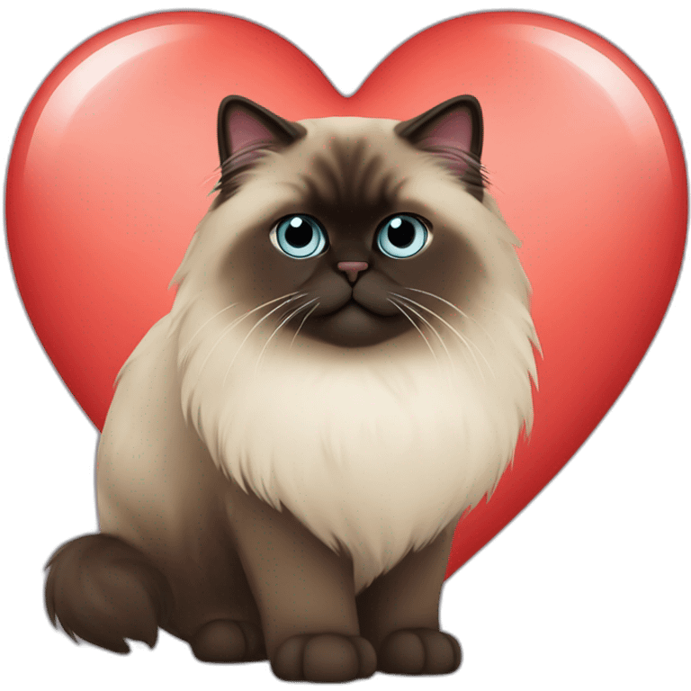 Himalayan cat in red heart emoji