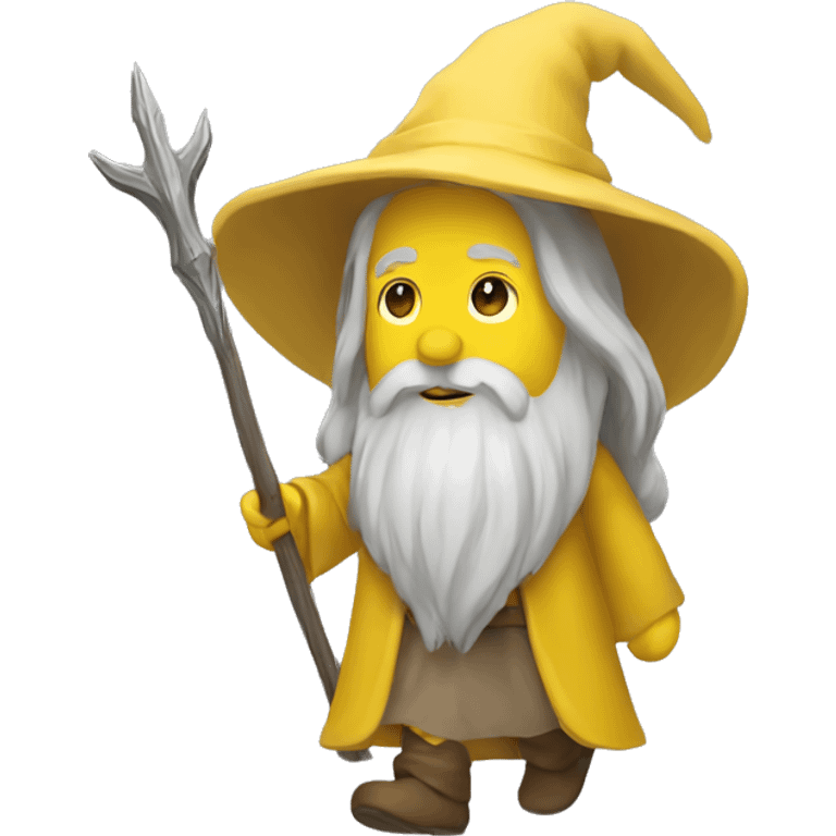 gandalf wearing yellow clothing leading the way emoji