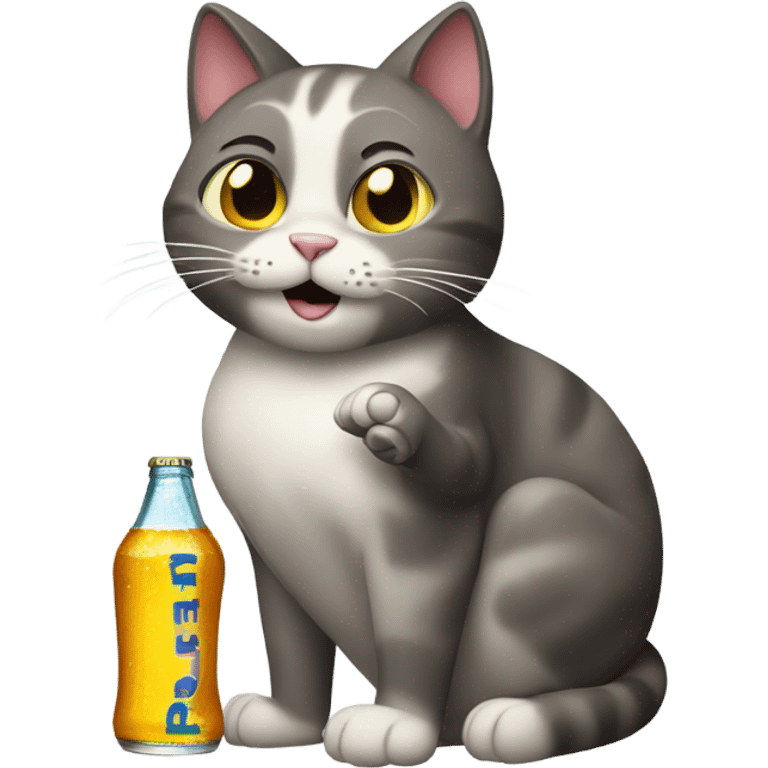 Cat holding a beer emoji