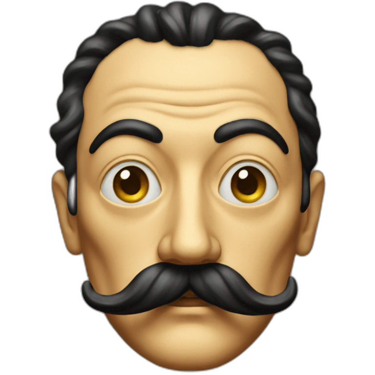 Dali with moustache emoji