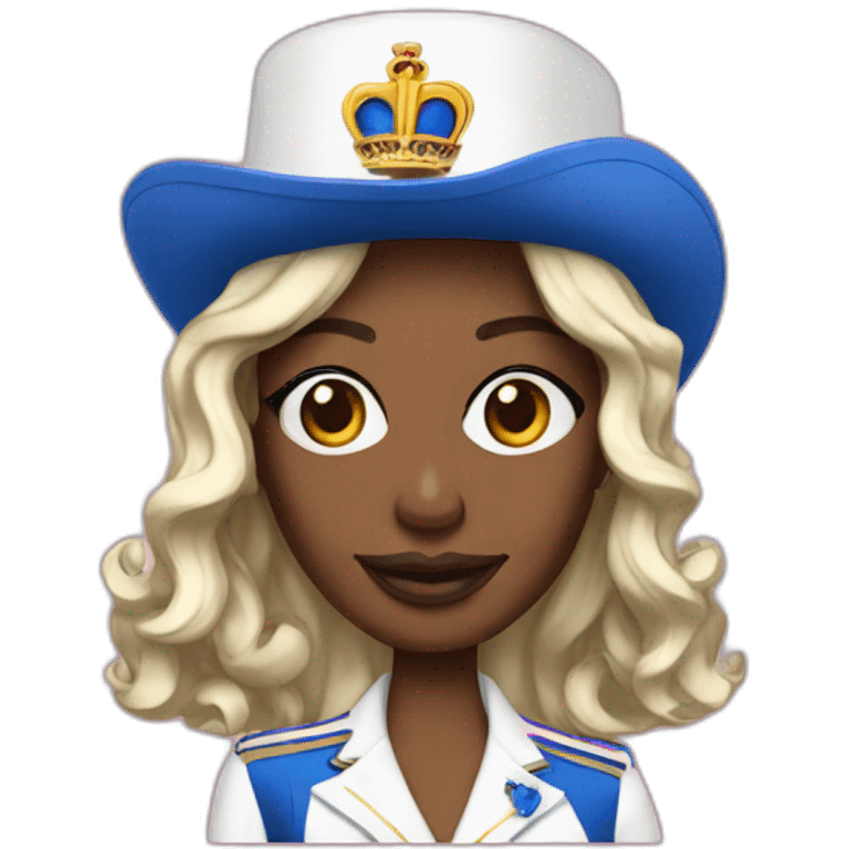 A mix between miss France and snoop dogg emoji