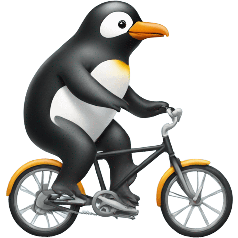 Penguin riding a bike emoji