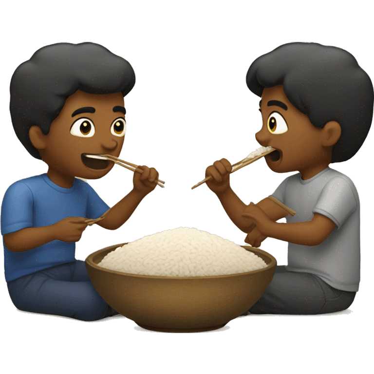 A people eating rice emoji