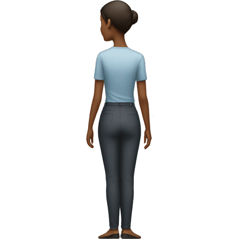 standing woman and facing backwards emoji