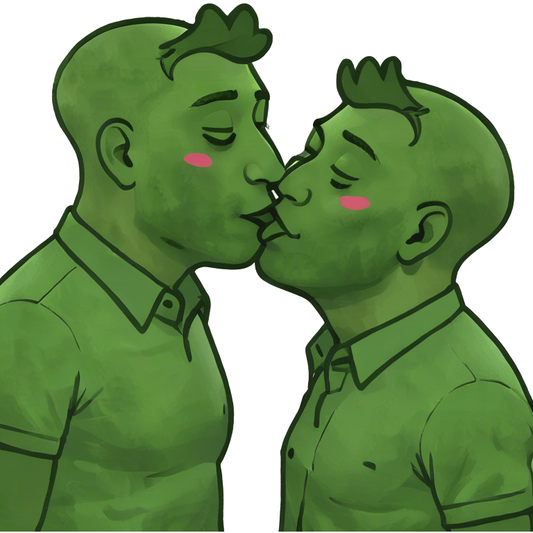 Gay men kissing emoji