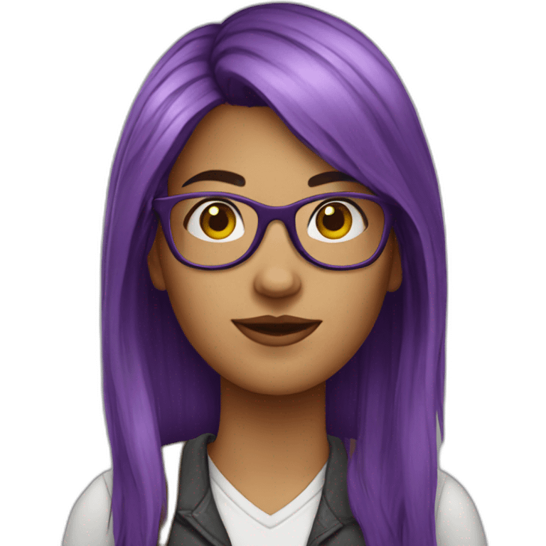 nerd-woman-purple-hair-glasses emoji