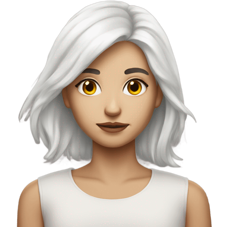 white haired girl portrait emoji