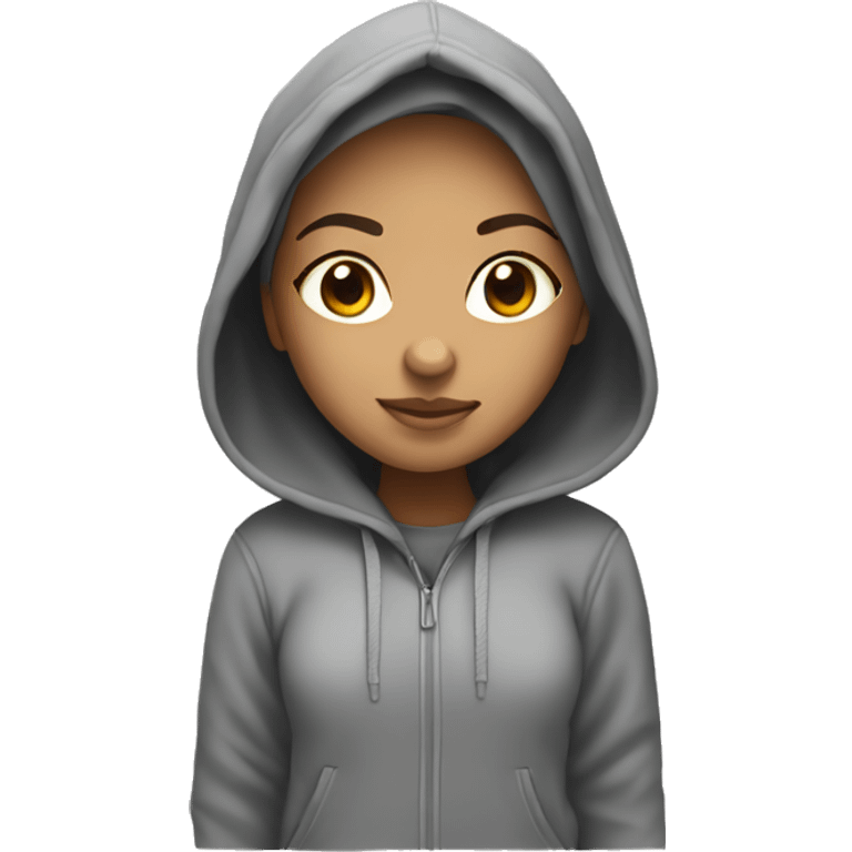 light-skinned girl in hoodie emoji