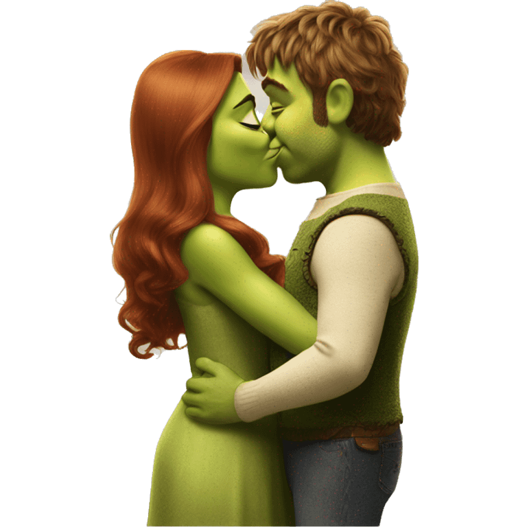 Shrek kissing fiona emoji