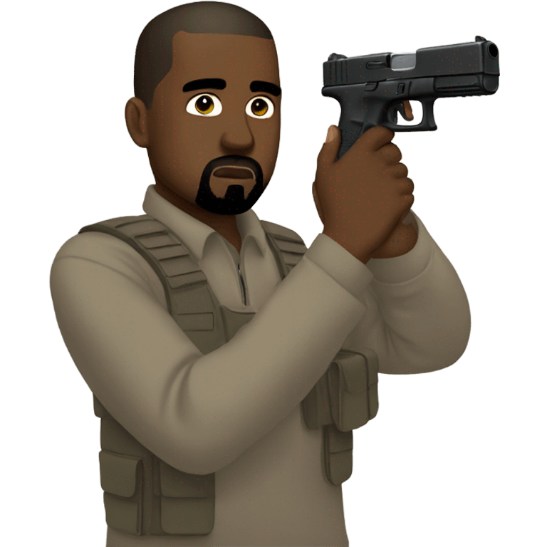 Kanye west with a glock 19 emoji