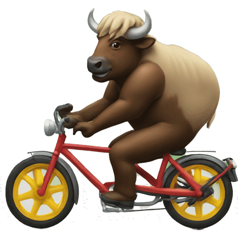 Buffalos riding a bike  emoji