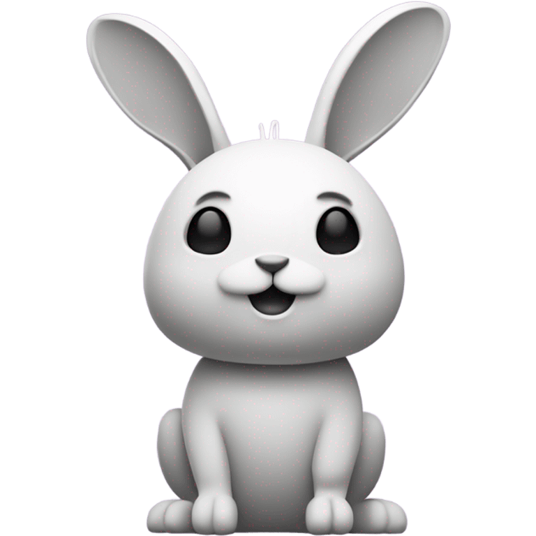 retrofuturistic minimalist rabbit, only colors available are white, black, grey, pink, purple, orange, yellow, green, do not mix them emoji