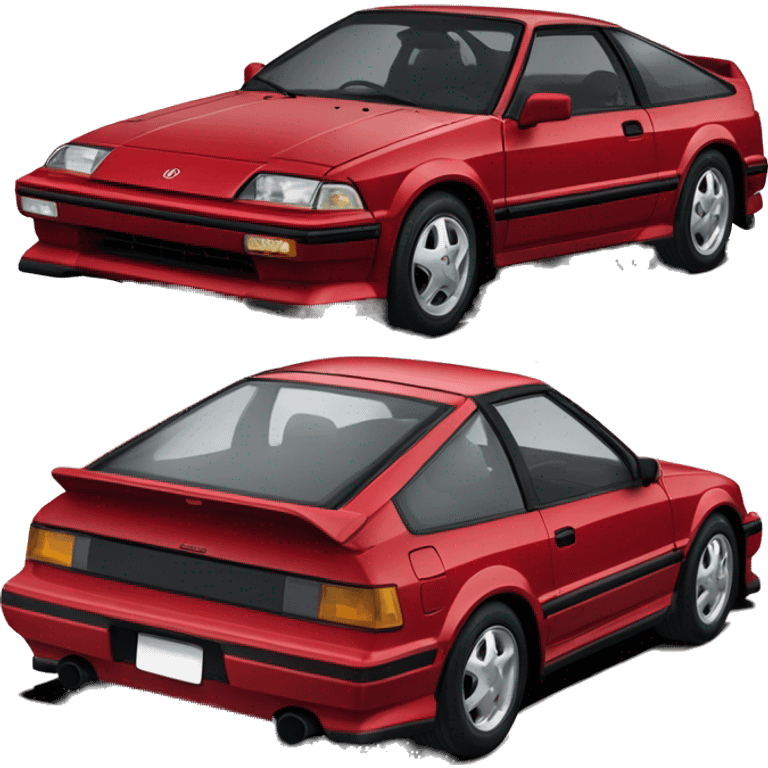 89 red Honda crx si with aluminum wheels  emoji