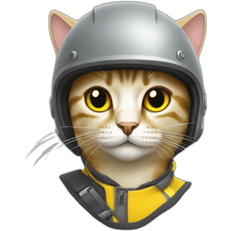 yellow-helmet-gray-cat emoji