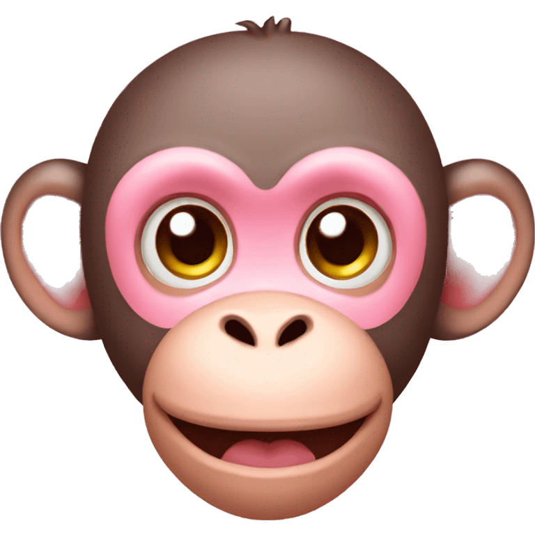 All Pink cute baby monkey face emoji