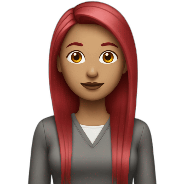 woman with long straight and ruby hair emoji