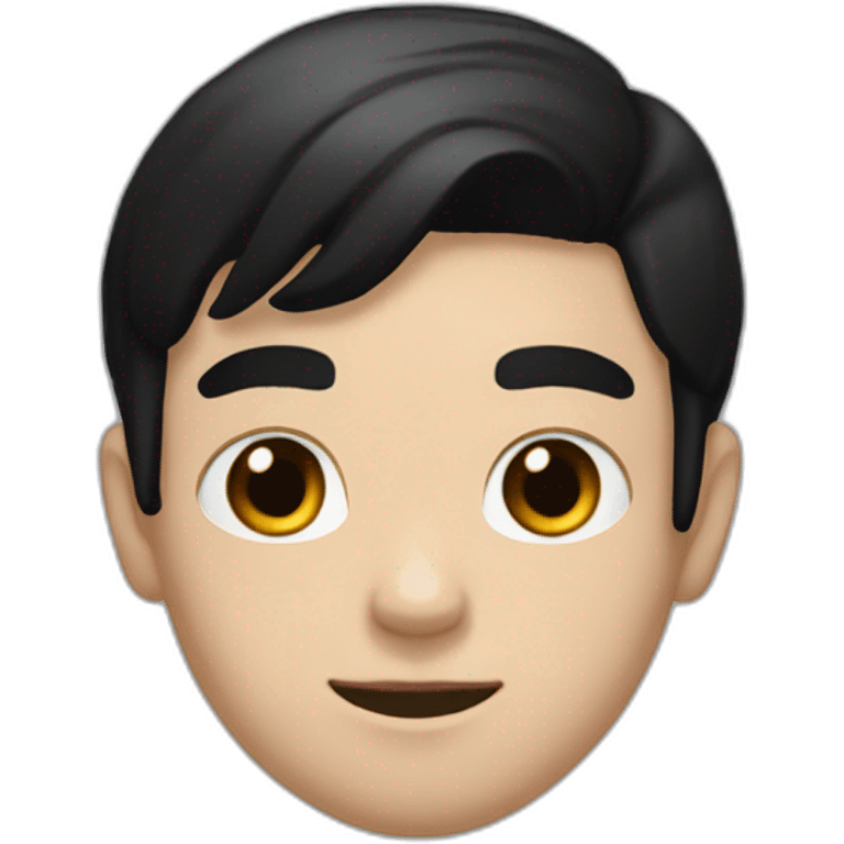 À White boy with black hair and black eyes playing ps5 emoji