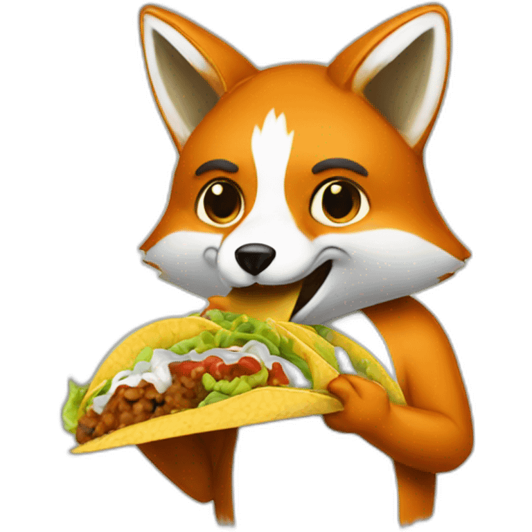 A fox eating tacos  emoji