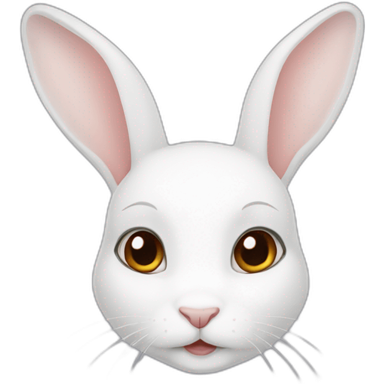 White female rabbit brown eyes emoji