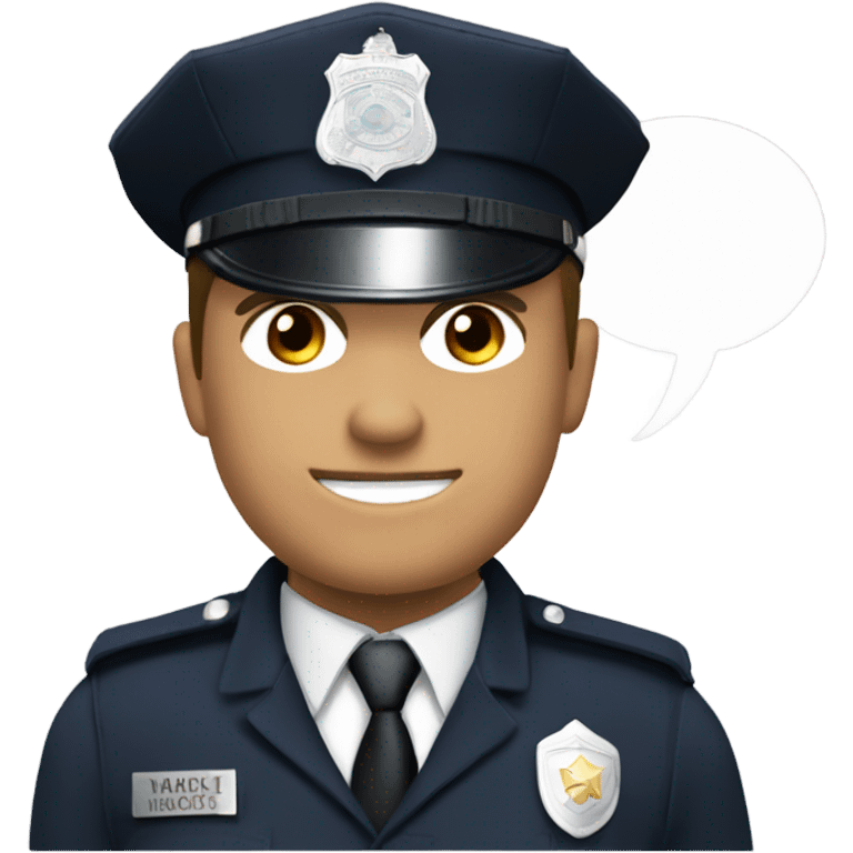 Police officer with speech bubble saying I’m mark obrien emoji