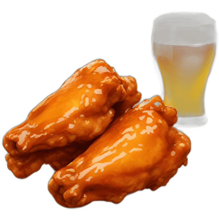 buffalo wings with beer emoji