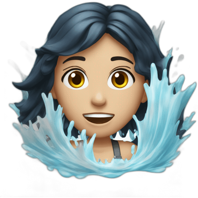 white water splash to mouth nice girl emoji