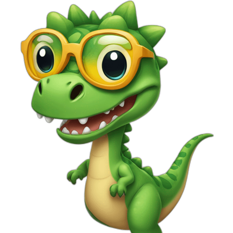 dinosaurio con lentes de sol emoji