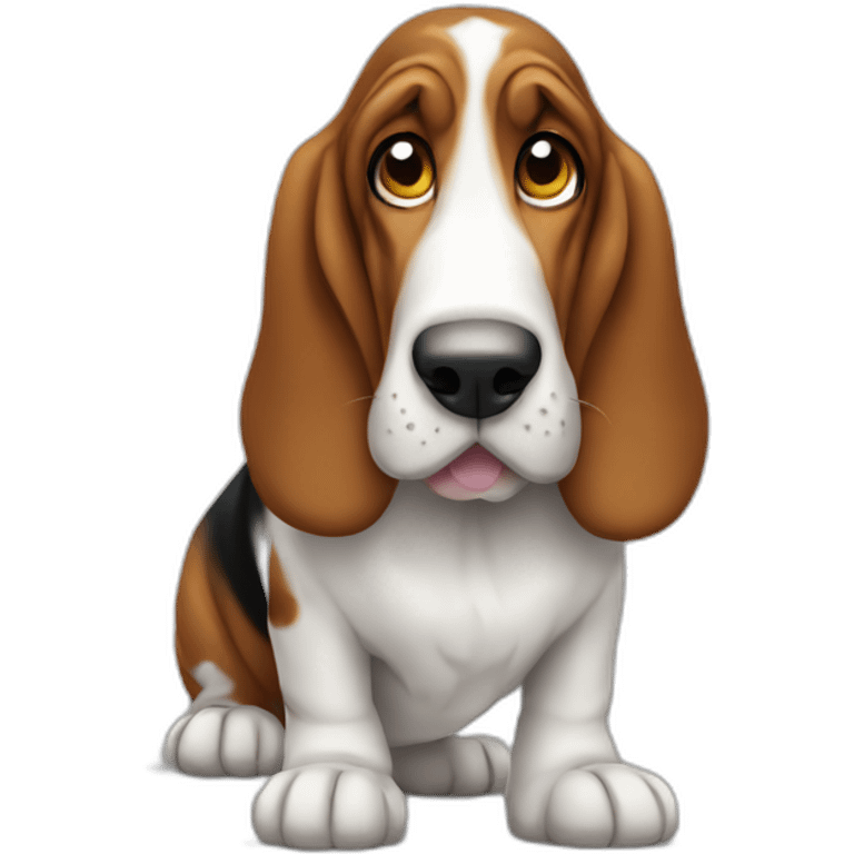 Dog basset hound full-body emoji