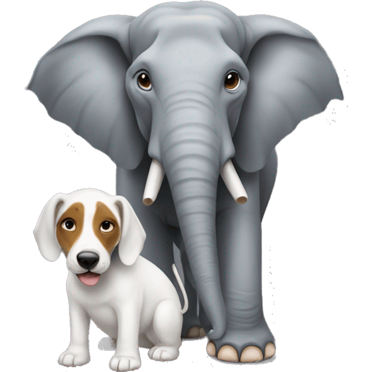 Elephant under a dog emoji