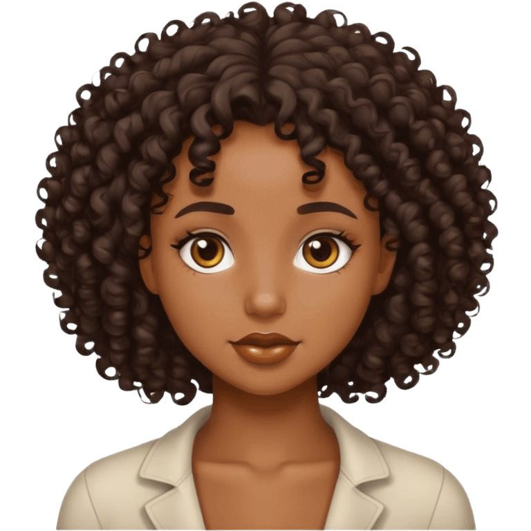 Black girl with curly hair emoji