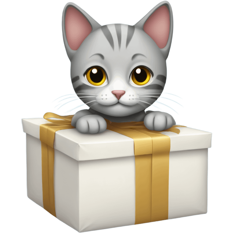 cat wrapping a gift emoji