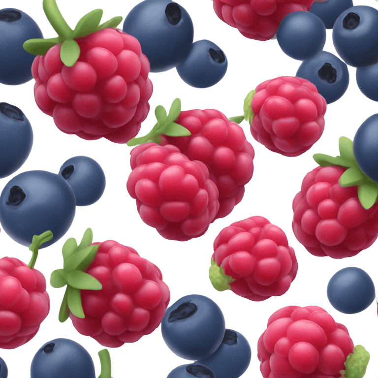 3 berries on their own blueberry black berry raspberry emoji