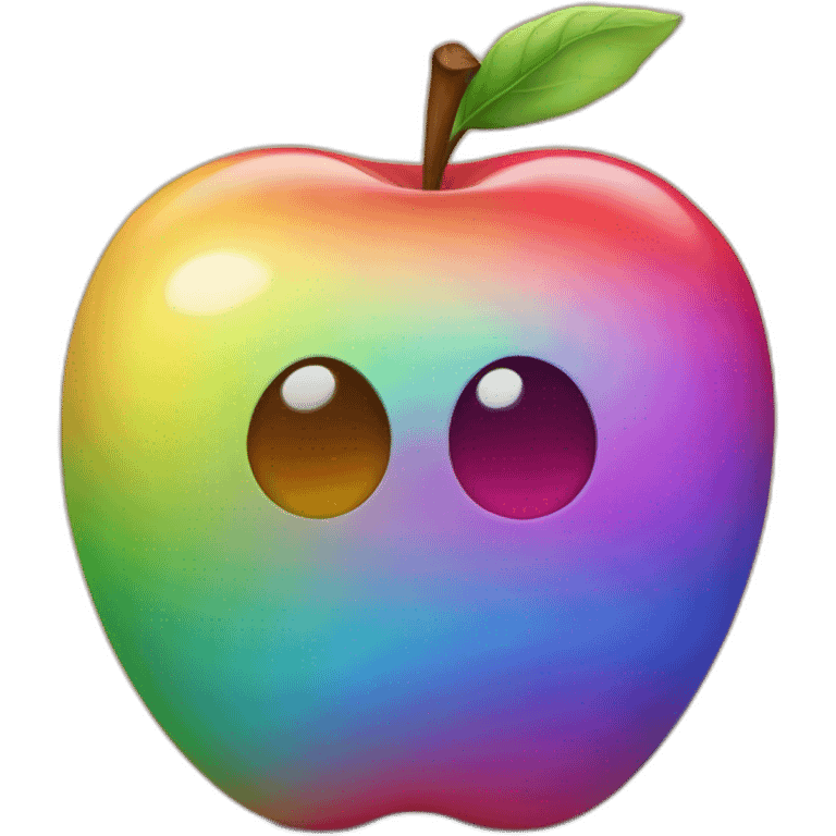 rainbow colors apple without face emoji