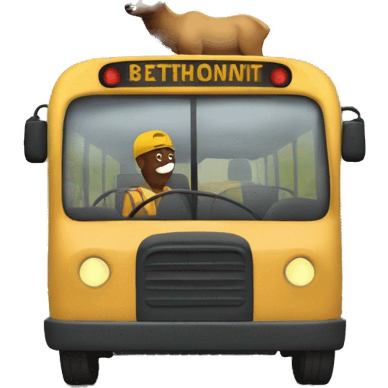 An Elk driving a bus emoji