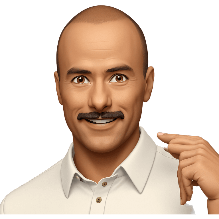 bald man with mustache portrait emoji