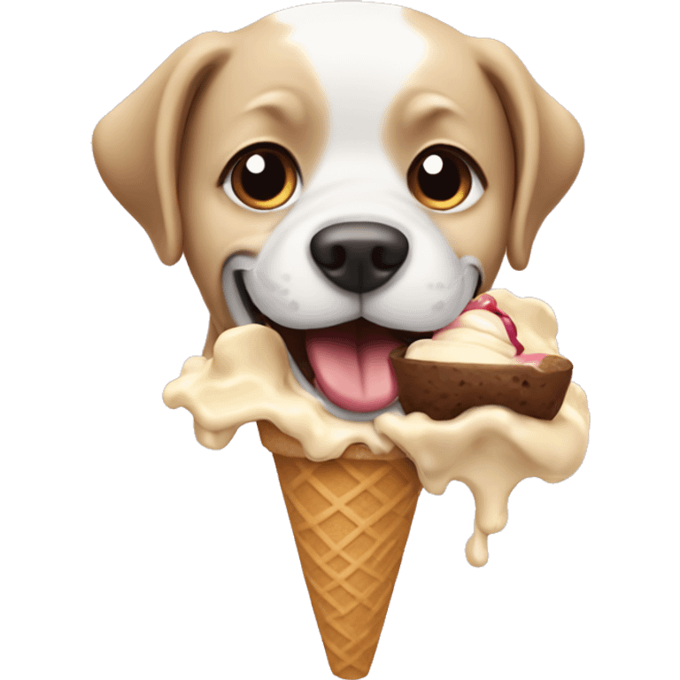 Dog eating ice cream emoji