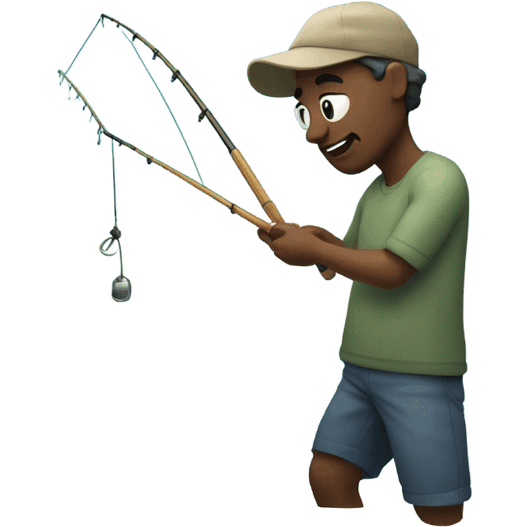 Man fishing in sea emoji