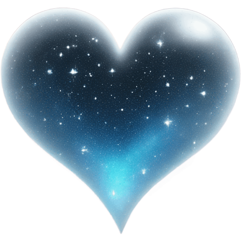 Shiny white cosmic heart emoji