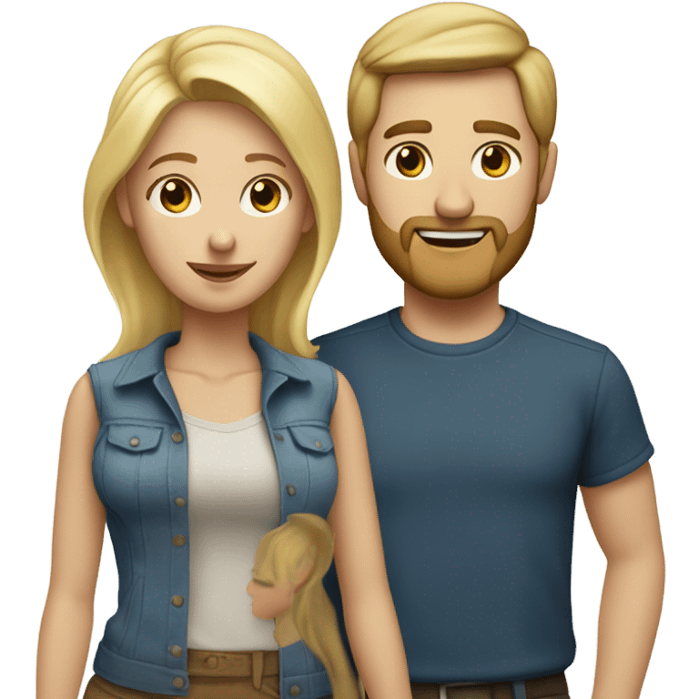 blond couple, a man with a blonde short beard and short blonde hair and a woman with long blonde hair emoji