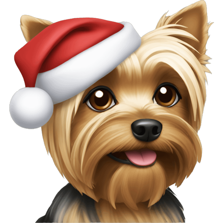 Dog yorkie in christmas emoji