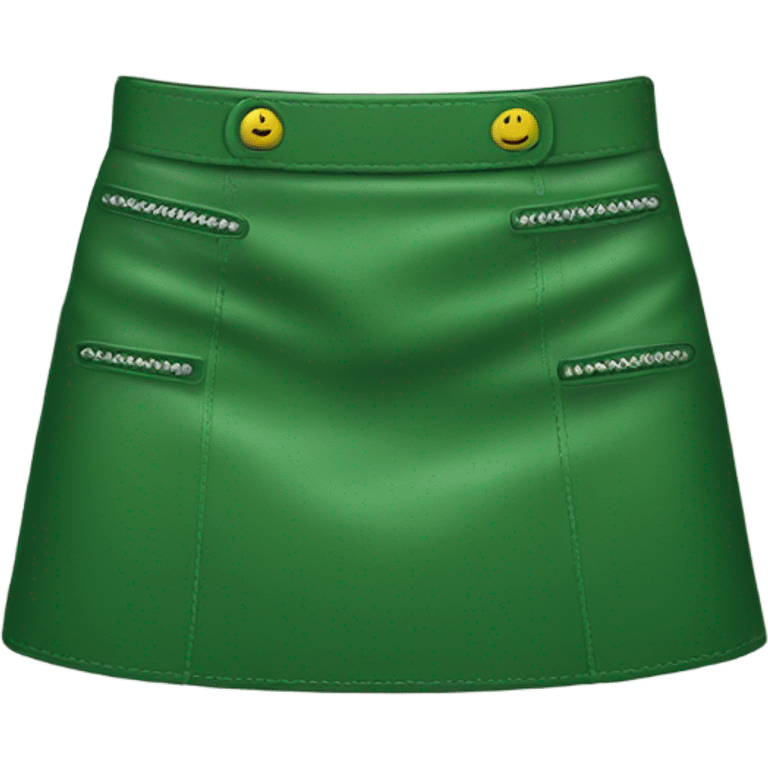 Green leather mini skirt isolated emoji