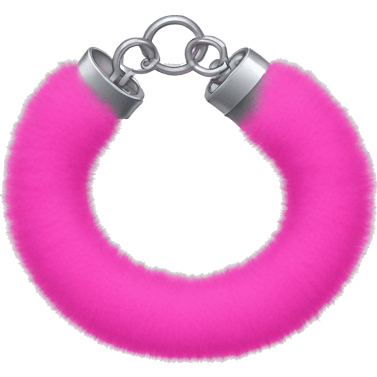 Pink fluffy hand cuffs emoji