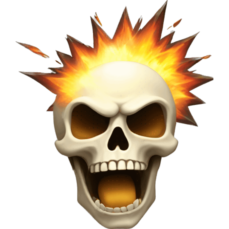 Skull head with an Explosion Head emoji