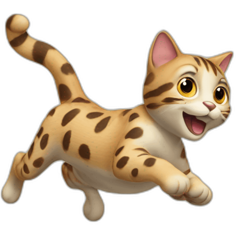 spotted cat jumping emoji