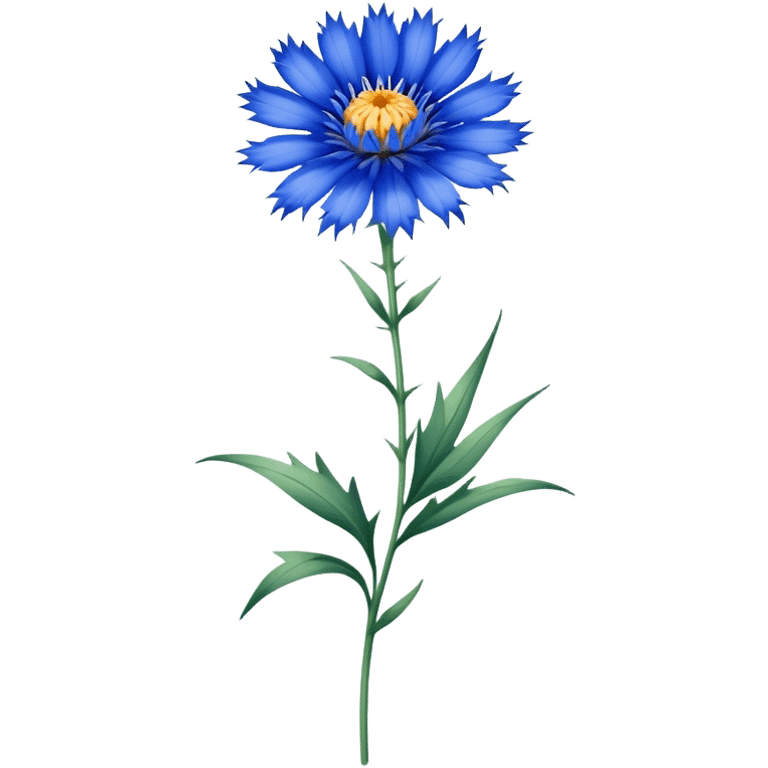 single Cornflower, straight stem emoji