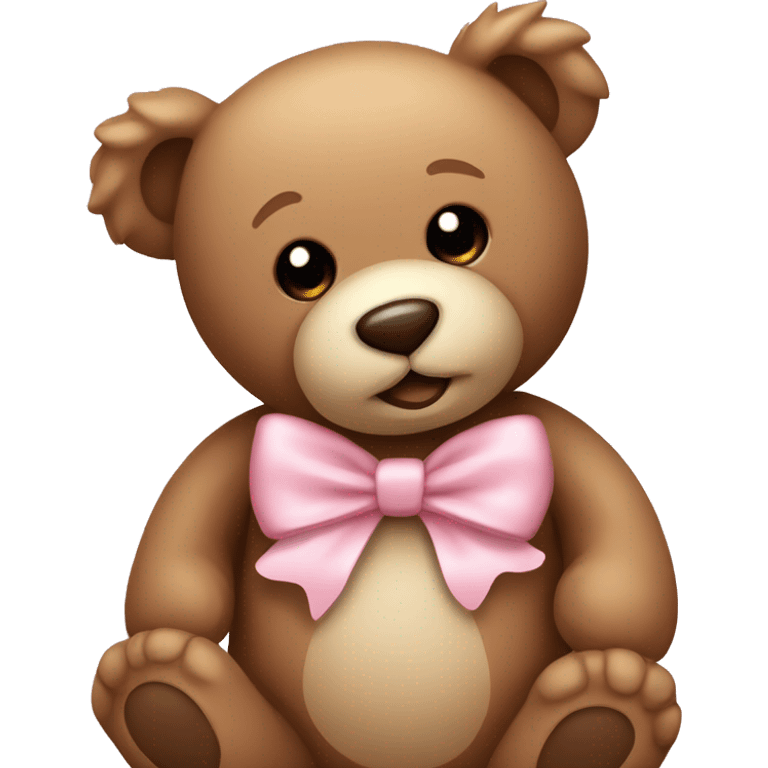 Teddy bear with light pink bow  emoji