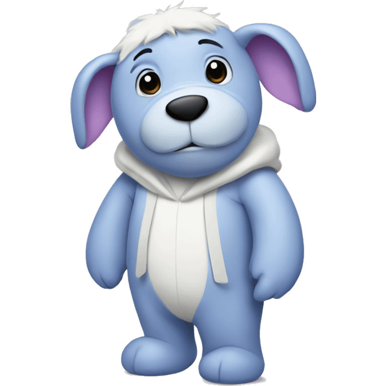 white teddy bear with eeyore costume  emoji