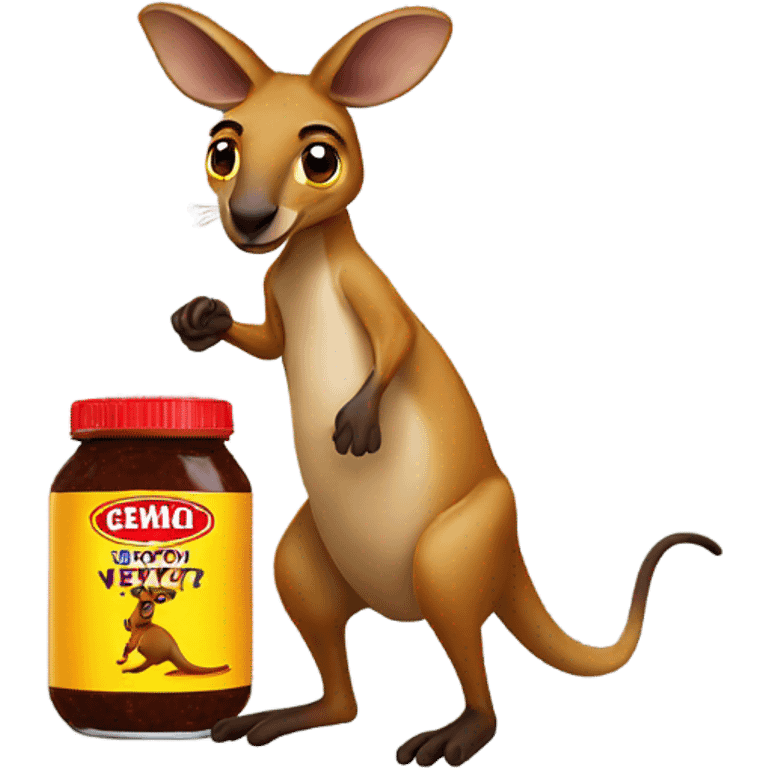 Kangaroo holding Vegemite emoji