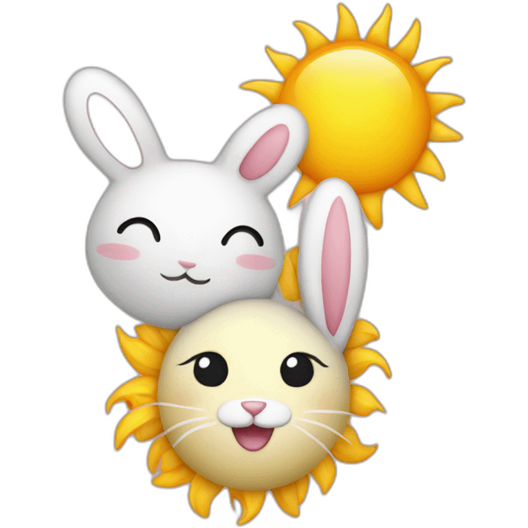 Sun with bunny together  emoji