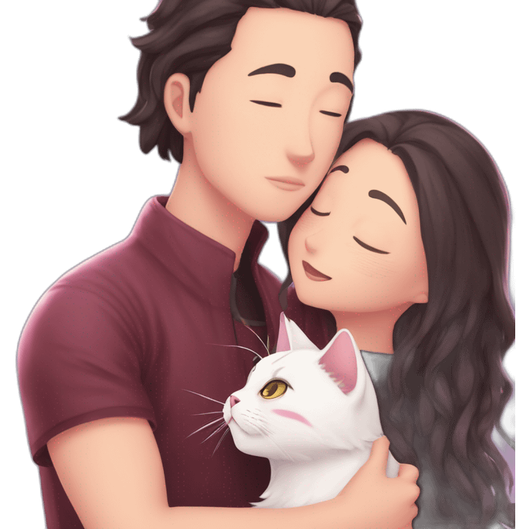 Nezuko dando un beso a un gatito emoji